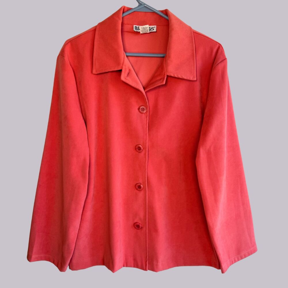 Vintage Briggs Faux Suede Button Front Shacket
